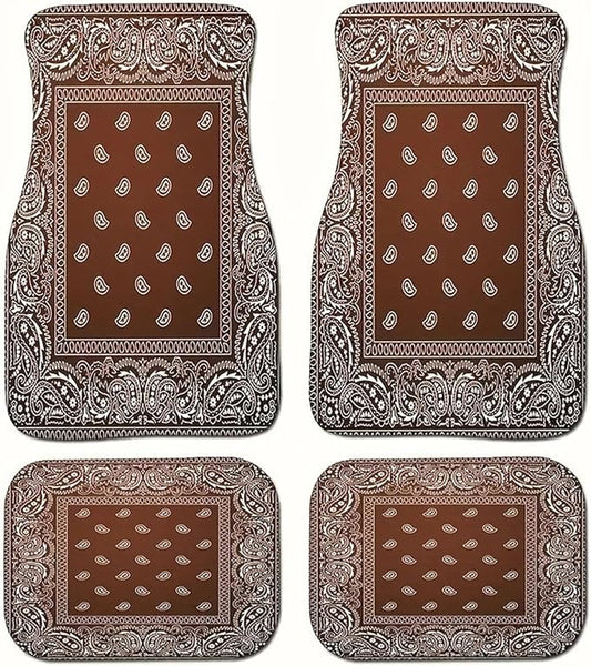 Car Floor Mats Non-Slip Automotive Floor Mats All-Weather Front Rear Car Floor Foot Mat Sets of 4 Pieces Foot Mats Rugs Carpet for Car Trucks SUV Sedans (Brown)