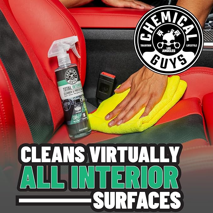 Chemical Guys Total Interior Cleaner and Protectant for Cars, New Car Scent | Cleans and protects interior plastic, vinyl, leather, nav. screens, safe for cars, trucks, SUVs, Jeeps and RVs. 2 Pack