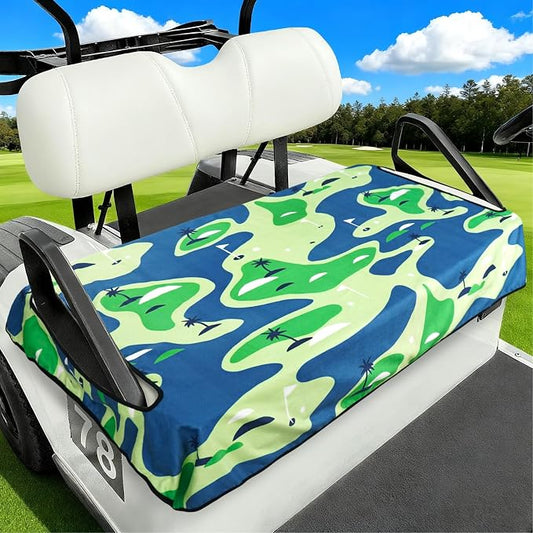 Golf Cart Seat Covers Club Car Golf Cart Accessories for Men Women Golf Carts Seat Towel Blanket 2-Seat Golf Cart Decorations