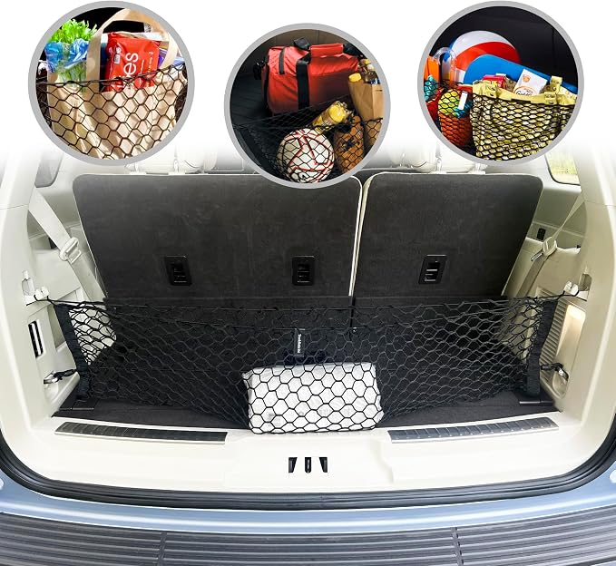 Envelope Style Automotive Elastic Trunk Mesh Cargo Net for Lincoln Navigator 2018-2026 - Premium Trunk Organizer and Storage - Luggage Net for SUV- Best Car Organizer for Ford Expedition