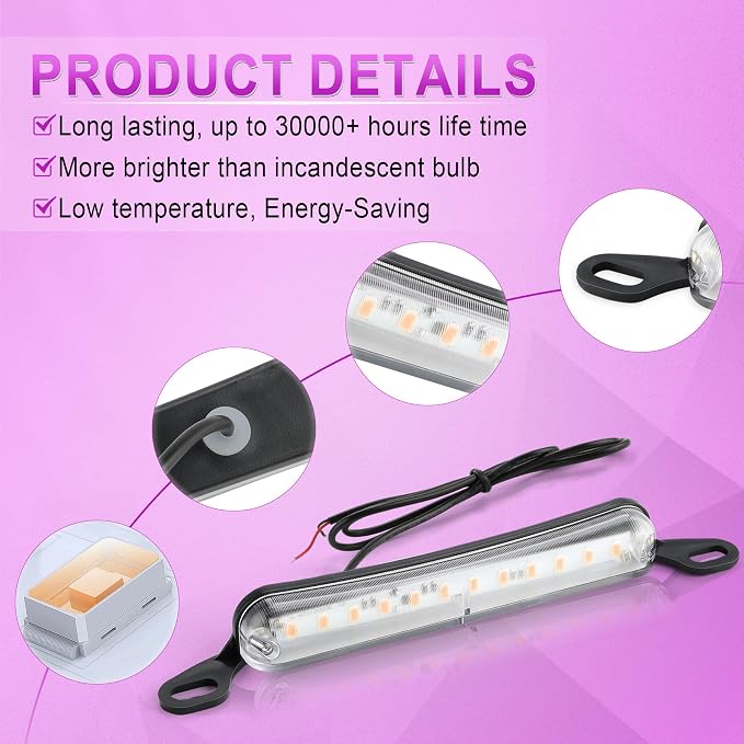 LivTee License Plate Light, Extremely Bright LED License Plate Lights Assembly for Trailer UTV ATV Truck RV Boat, Purple