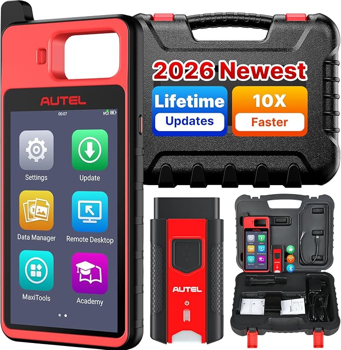 Autel Scanner MaxiIM KM100 (X), 2026 OBD2 Car Diagnostic Tool, V200 Wireless BT OBDII Scan Tool with Lifetime Free Updates, 700+ Models, 2GB & 64GB Android 9.0, for Home Mechanics & DIYers