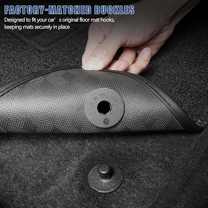 Carpet Floor Mats Fit for Chevy Equinox/GMC Terrain 2018-2024 (Not for EV) | All Weather 1st & 2nd Row Custom Fit Anti-Slip Floor Liners - 3pcs