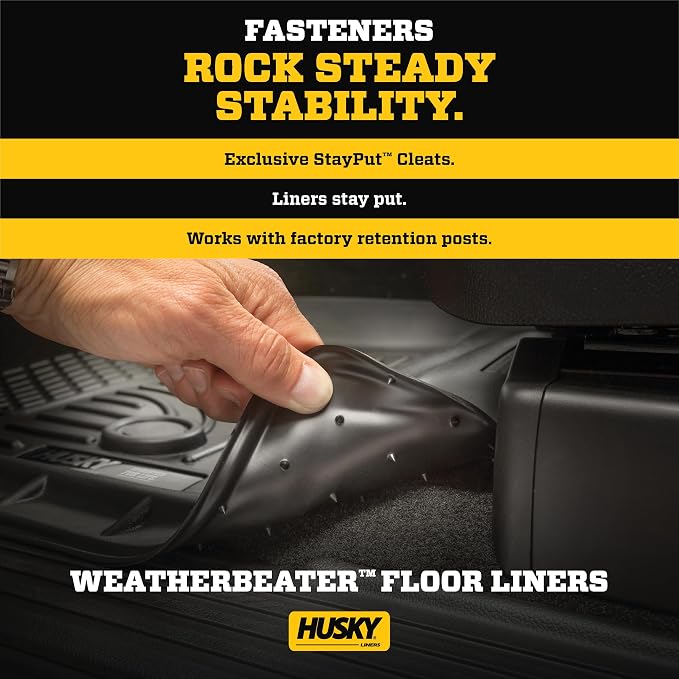 Husky Liners Weatherbeater Floor Mats | Fits 2022-2026 Nissan Frontier, Crew & King CAB ONLY | Front Row, 2-pc Black - 13521