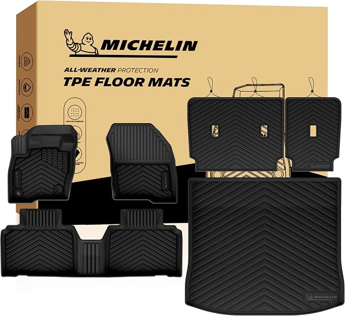 Michelin Vehicle Mats, All-Weather TPE Custom Fit Liner for 2015-2024 Ford Edge (6 Piece), Premier