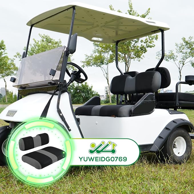 Universal EZGO TXT Golf Cart Seat Covers Dress UP Older Durable Breathable Material Golf Cart Front Seat Cover Fit Like a Glove, Easy to Install, Machine Washable