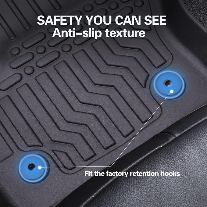 Floor Mats for 2013-2022 Buick Encore,All-Weather TPE Rubber Car Floor Mats Odorless Anti-Slip 1st & 2nd Row Black No Fit 2020-2023 Encore GX