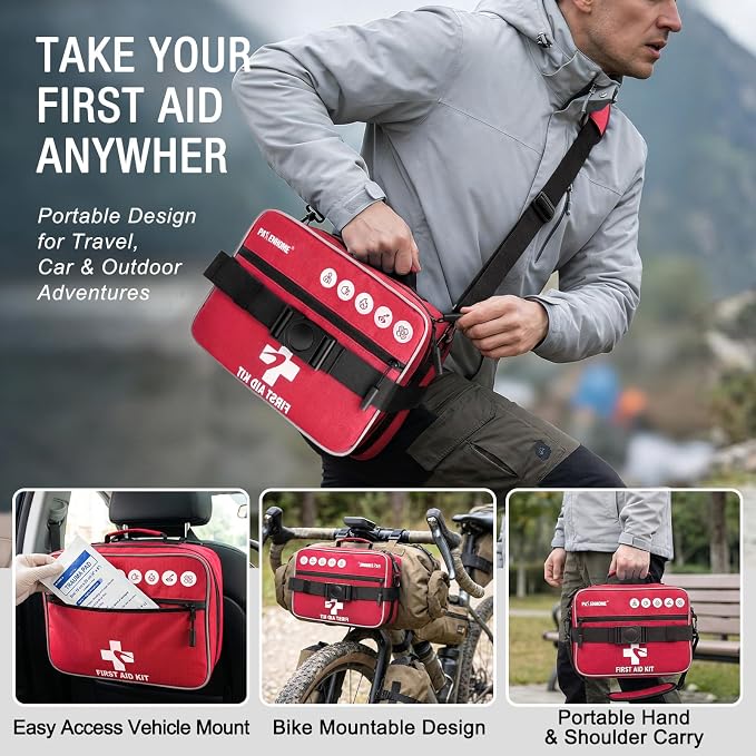 528 PCS Advanced First Aid Kit – Large 6-in-1 Modular Waterproof Well-Organized Emergency Kit for Home, Car, Travel, Camping, Boat & Outdoor