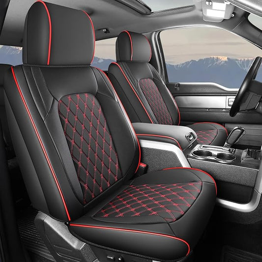 Umbrauto Leather Seat Covers for Silverado/Sierra, Waterproof Custom Full Set Seatcovers for Chevy Silverado/GMC Sierra 2007-2013 & 2019-2026 1500, 2020-2026 2500HD 3500HD Crew/Double/Extended Cab