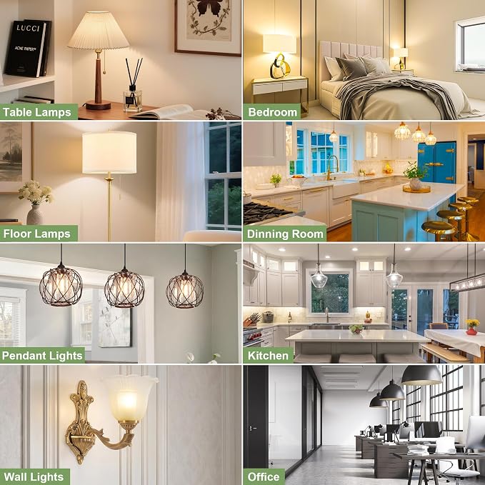 A19 LED Light Bulbs, 60W Equivalent, 4000K Natural White LED Bulb with E26 Standard Base, Efficient 9W, Non-Dimmable, 800 Lumens, 120V, CRI 85, Eye-Friendly for Bedroom Living Room, 6 Pack