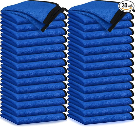 Tallew 40 Pcs Blue Microfiber Towels: 16"x16" Microfiber Drying Towels Bulk Micro Fiber Car Cleaning Cloth for Cars Drying Washing Polishing Cleaning Household Supplies