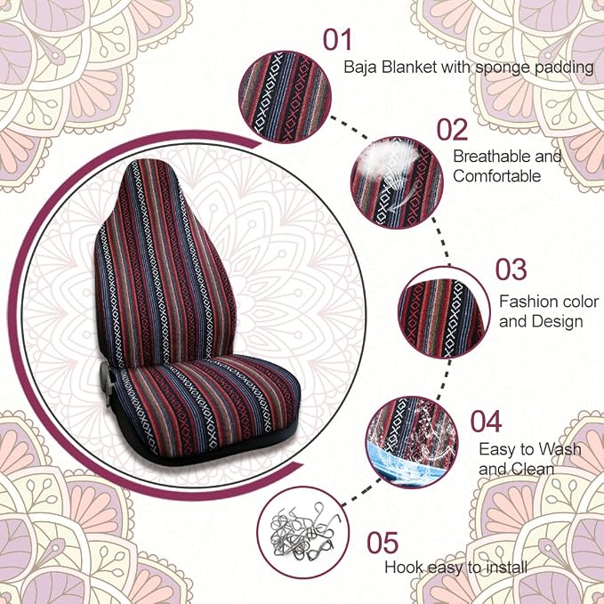 uxcell Universal Soft Blanket Bucket Seat Cover Mat for Car Vehicle Automotive