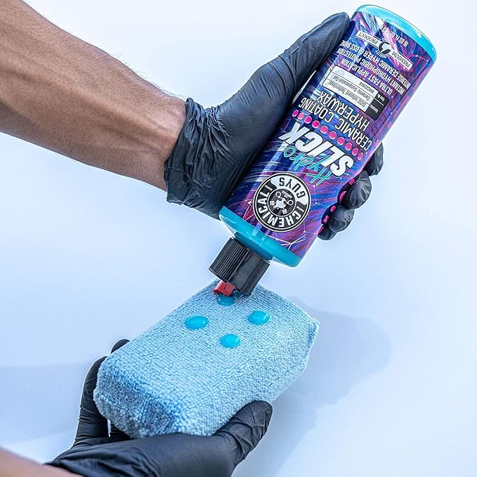 Chemical Guys, HydroSlick Intense Gloss Ceramic Coating HyperWax, 16 oz | Ceramic wax lays down high gloss and a hydrophobic, water-beading layer on paint, glass and trim, easy on and off