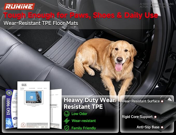 Floor Mats for Hyundai Tucson 2022-2026 (Not for Hybrid & PHEV), 2-in-1 All Weather TPE Floor Liners with Removable Carpet Layer, Custom Fit Waterproof Anti-Slip Car Mats Front & Rear