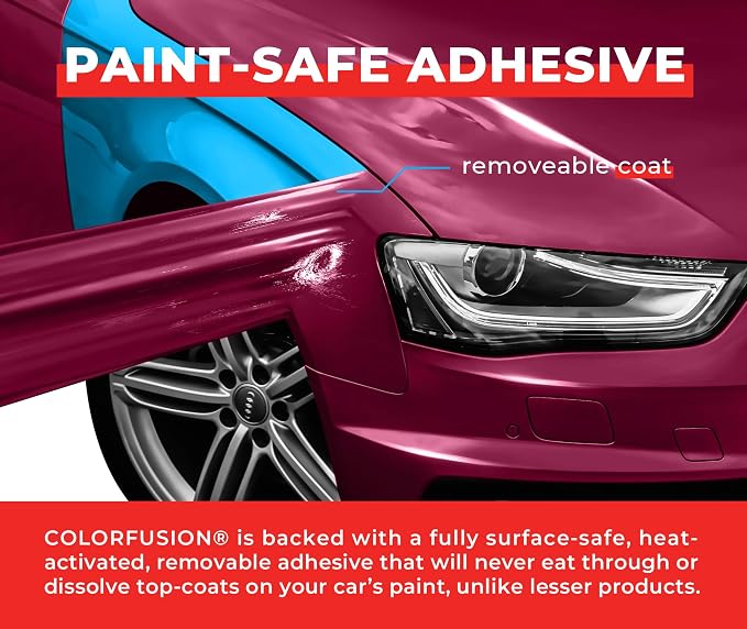 ColorFusion PPF by VViViD, Gloss Dark Star Ruby Magenta Dry Apply PPF Vinyl Car Wrap Roll 1ft x 5ft