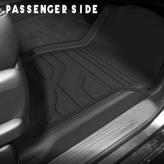 KARPAL Floor Mats for 2014-2018 Chevy Silverado & GMC Sierra 1500 Crew Cab, 2015-2019 Silverado/Sierra 2500/3500 Crew Cab(Footwell Cvg), All-Weather TPE Custom Fit Floor Liners Car Accessories