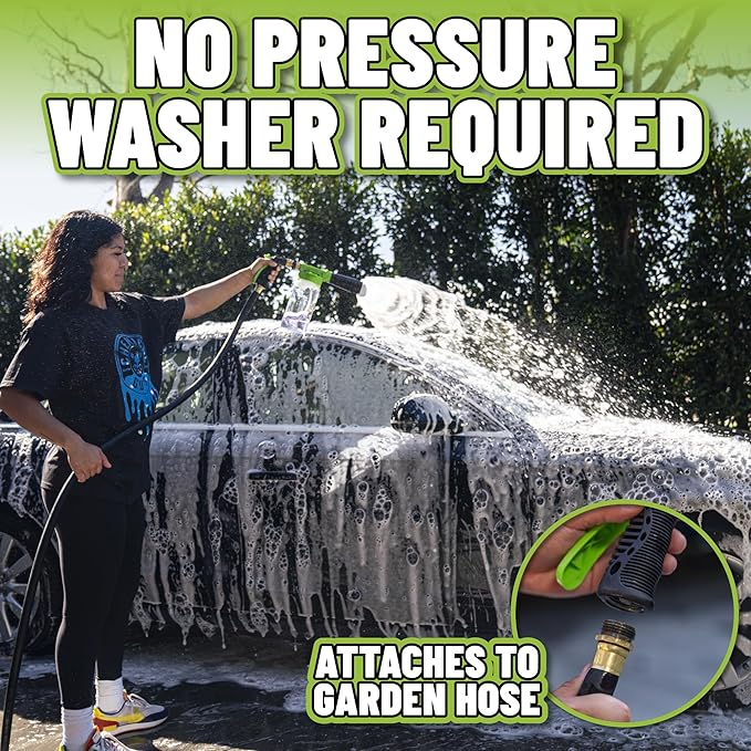 Chemical Guys, Foam Blaster 6 Foam Gun & Chenille Wash Mitt Kit, 2-Piece | Foam gun connects to any garden hose for thick suds, paired with a scratch-free chenille mitt for safe washing