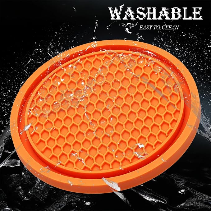 4PCS Car Cup Holder Coaster, Universal Auto Non-Slip Cup Holder Coaster, 2.75In Universal Non-Slip Recessed Car Interior Accessories (Orange)