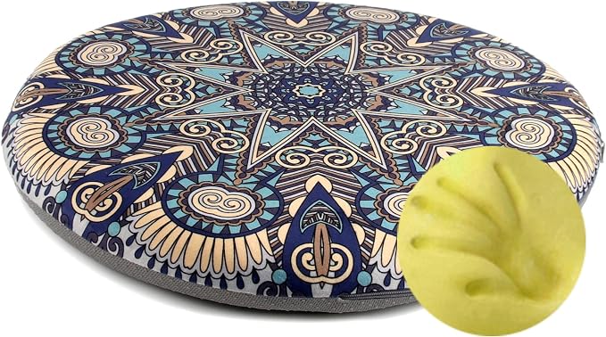 Sigmat Memory Foam Seat Cushion Anti-Slip Soft Round Stool Cushion Chair Pad 20 Inch Geometric