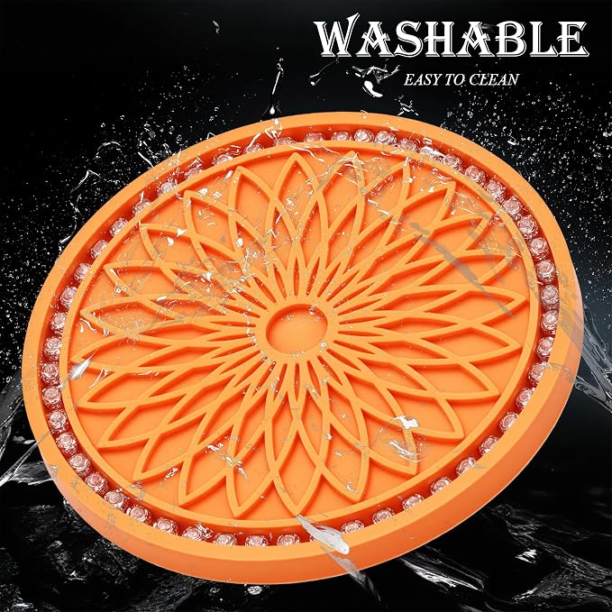 2PCS Bling Car Cup Holder Coasters, Bling Shockproof Cup Mat for Women Girls, Universal Fit for Most Vehicles (Orange & White)