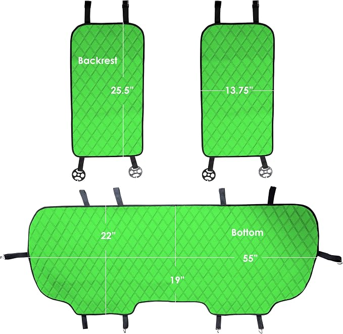 FH Group Car Seat Cushion Neosupreme Automotive Seat Cushions - Universal Fit, Rear Car Seat Cushion, Car Seat Cushions with Non-Slip Silicone Backing for SUV, Sedan, Van Rear Set Green