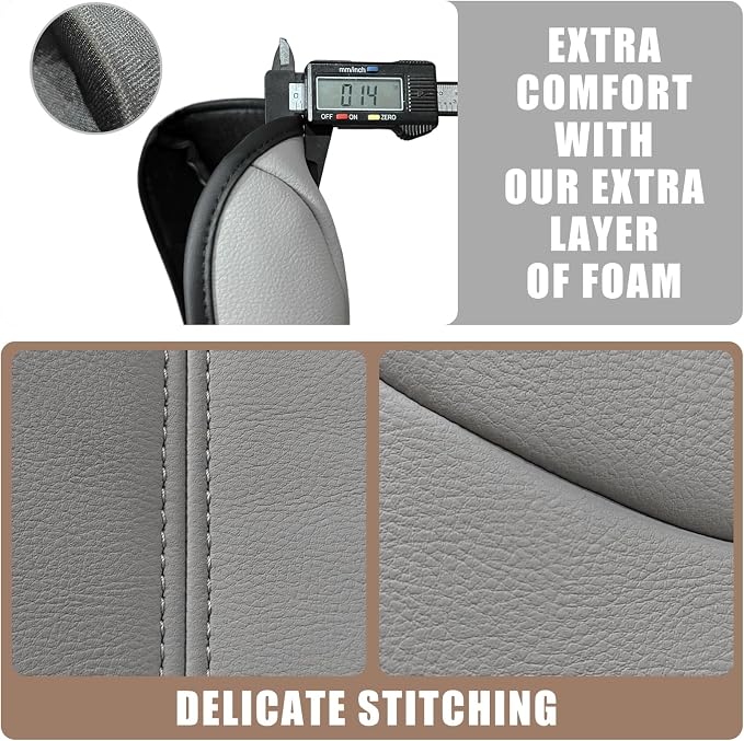 Muslogy Center Console Armrest Cover Fit for Honda Pilot 2023-2026, 2024-2026 Ridgeline/Passport Accessories, Comfort Armrest Pad Console Lid Cushion Vegan Leather Regular Thick (Gray)