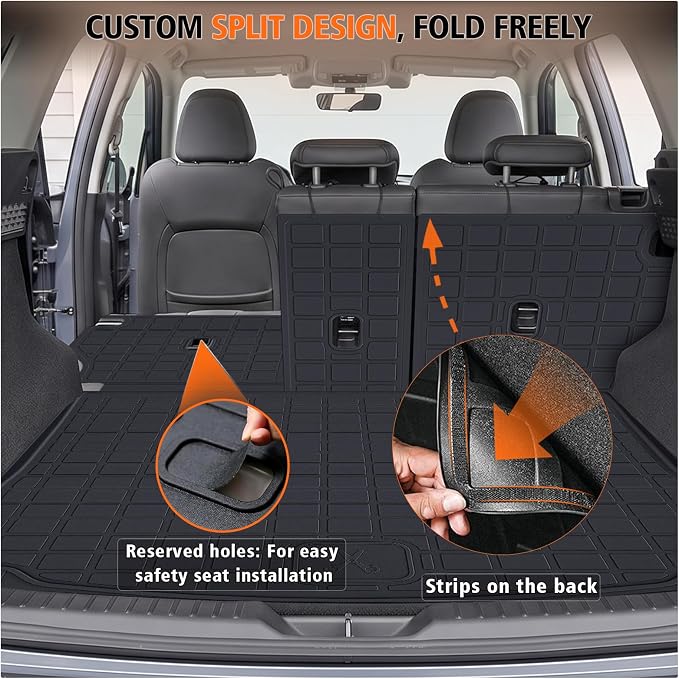 All Weather Floor Mats Cargo Liner with Backrest Mat for 2026 Mazda CX-5/CX5, TPE Rubber Liners Full Set wih Door Sill Protectors Automotive Mats for Mazda CX5 2026 Accessories