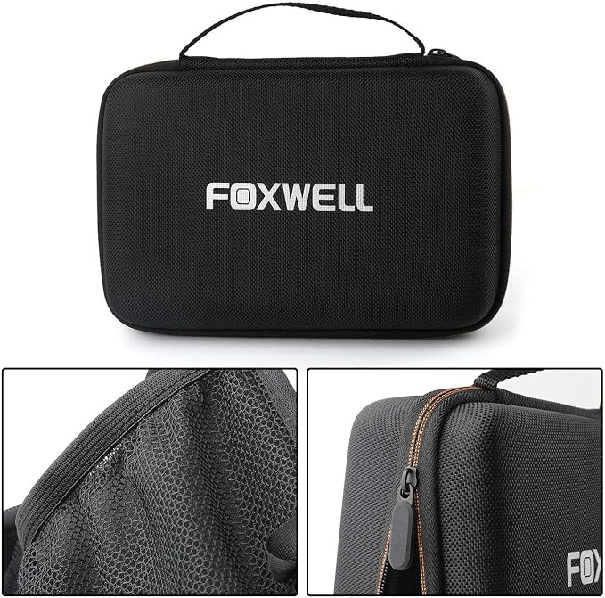 FOXWELL Protective Carrying Case for OBD2 Scanner, Battery Tester, Diagnostic Tools & Cable Storage -Professional OBDII Storage Box for Handle-Size Code Readers