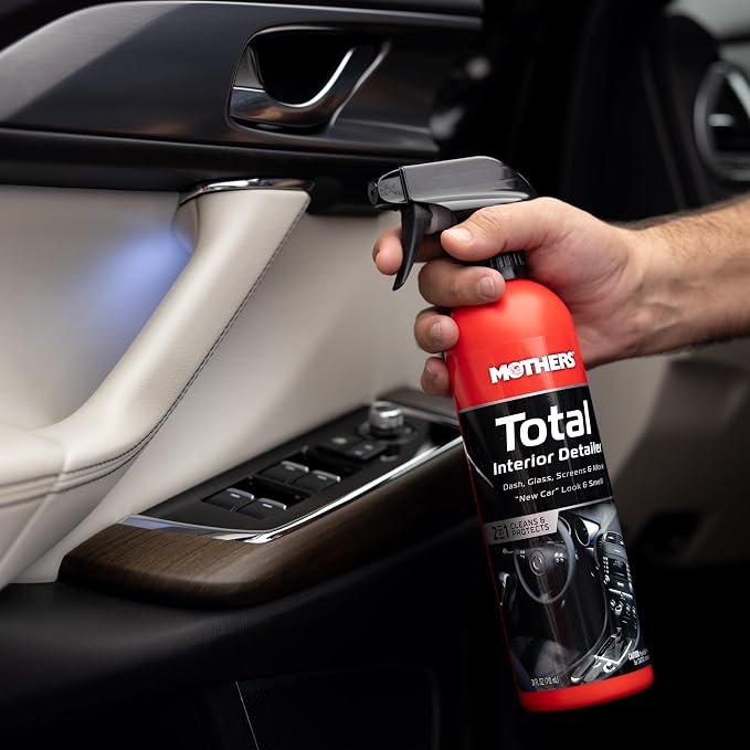 Mothers Total Interior Detailer, 24 oz. (05434) | Cleans & Protects Dash, Glass, Screens, Ammonia-Free Formula Removes Dirt, Oily Film & Fingerprints, No Streaks or Residue