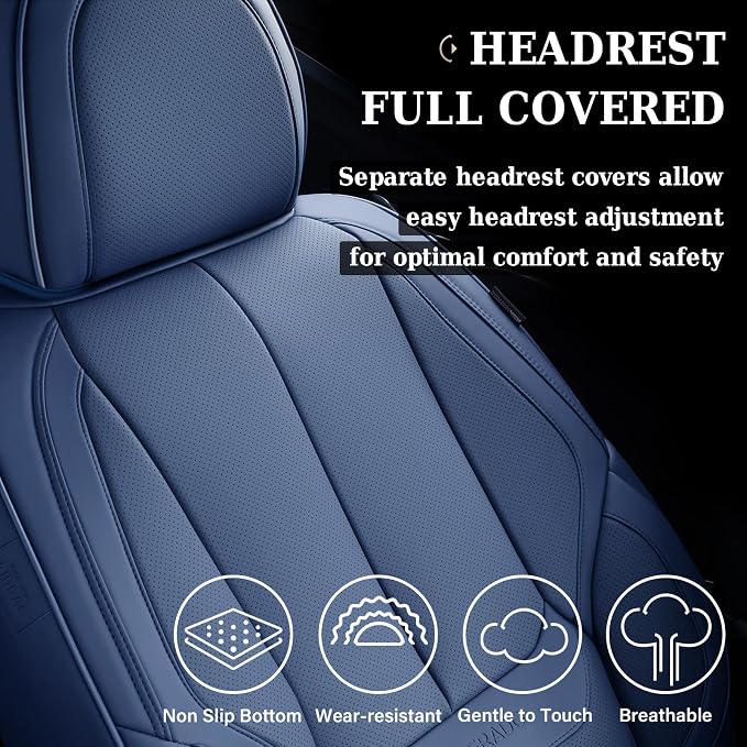 Coverado Car Seat Covers, Seat Covers for Cars, Waterproof Leather Auto Seat Protectors, Leather Car Seat Cushion, Car Interiors Accessories Universal Fit for Most Cars