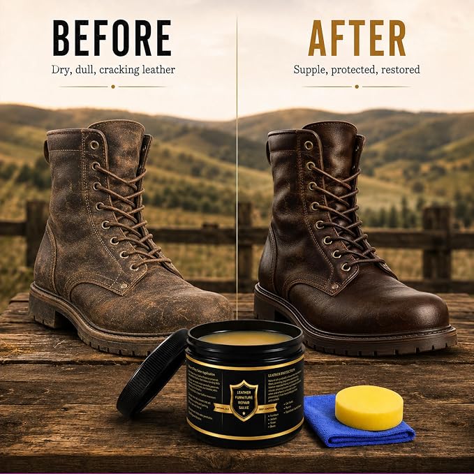 Leather Conditioner for Couch: Restores Shine, Softness, Protects | Salve Furniture Deeply Nourishes Restores Shine for Handbags, Purses, Car Seats, Boots, Saddles and Bags