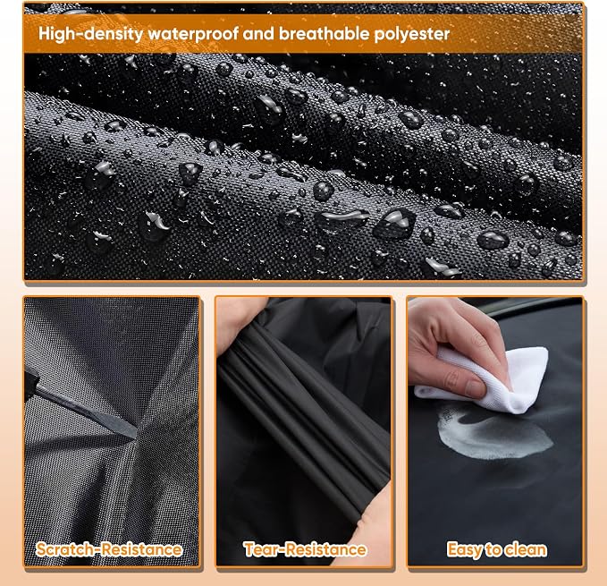 Car Cover Custom Fit for Ford Mustang 1994-2026, Outdoor Waterproof All Weather Heavy Duty Full Exterior GT Cover for Sun Rain Snow UV Dust Protection with Door Zipper