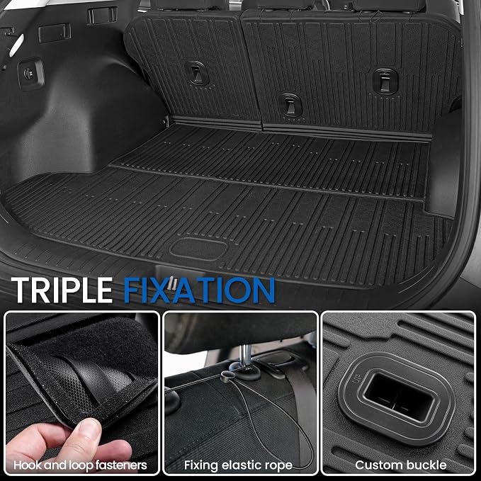 Floor Mats for Kia Sportage Hybrid 2026 2025 2024 2023(Not Fit PHEV & Gas), All Weather TPE Trunk Mat Cargo Liner with Backrest Mats & Door Sill Guards Car Mat Accessories