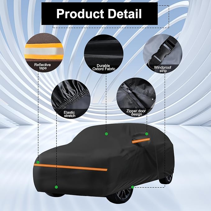 Amooca Heavy-Duty Car Covers Custom Fit for Toyota RAV4 2005-2025 for Honda CRV 1997-2025 Waterproof Sun-Proof All Weather Snow Cover 420D with Door Zipper Cotton Lining
