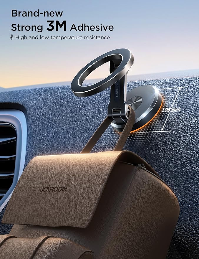 JOYROOM All-Metal MagSafe Car Mount, 360° Rotation Magnetic Phone Holder | Strong Magnets Car Phone Holder for Car Dash, Car Accessories for Women Men, Car Mount for iPhone 17 Pro Max Air 16 15 14 13