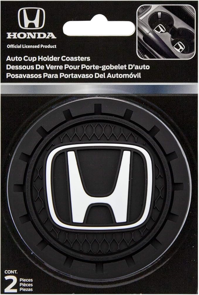 Plasticolor 000675R01 Honda Auto Car Truck SUV Cup Holder Coaster 2-Pack , black