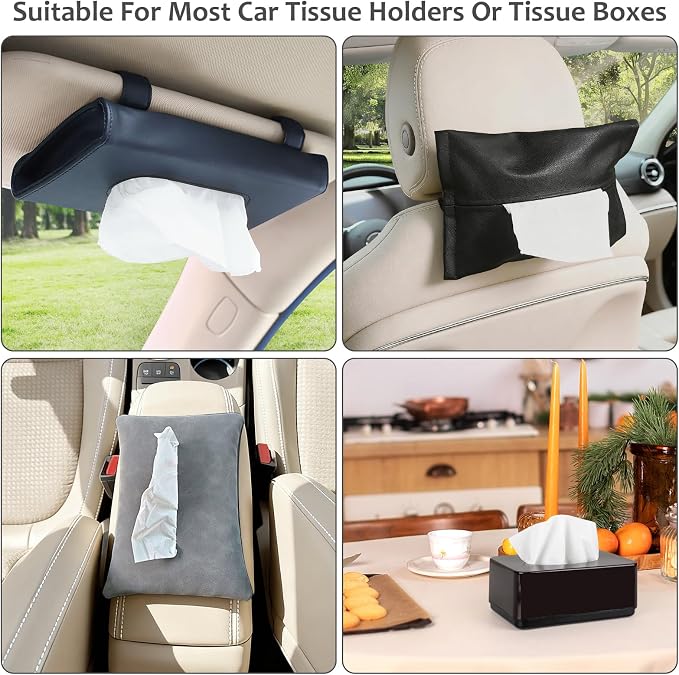 Accmor Car Tissue Refills, Car Holder Tissues Refills for Visor, 8 Packs | Ultra-Soft, Smooth, 2-Ply, 400 Sheets, Napkins Holder Refill, Car Travel Tissue Refills for Vehicle, Home, Office