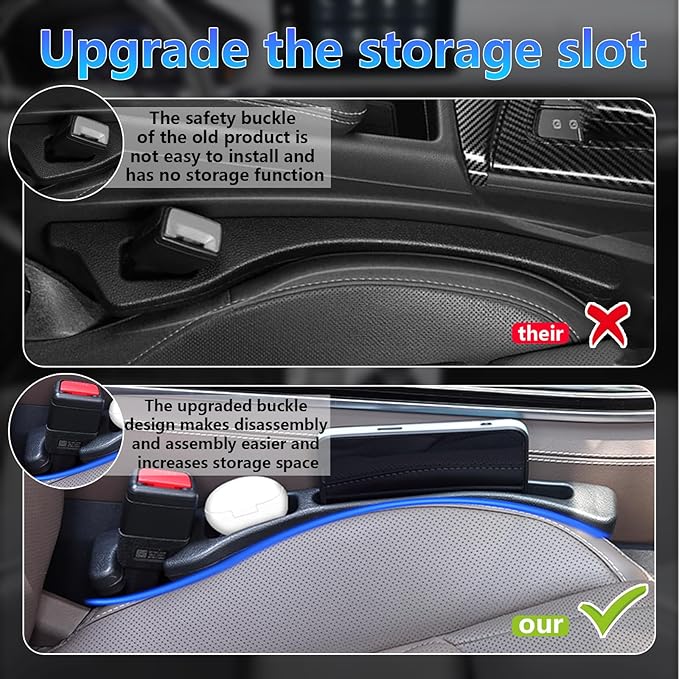 LLXGAB【Compatible with Toyota Tacoma Seat Gap Filler,No Drop Seat Guard Compatible with Toyota Tacoma,Drop Seat Guards for Cars(2Pcs),Emergency Keychain Car Escape Tool(2Pcs)