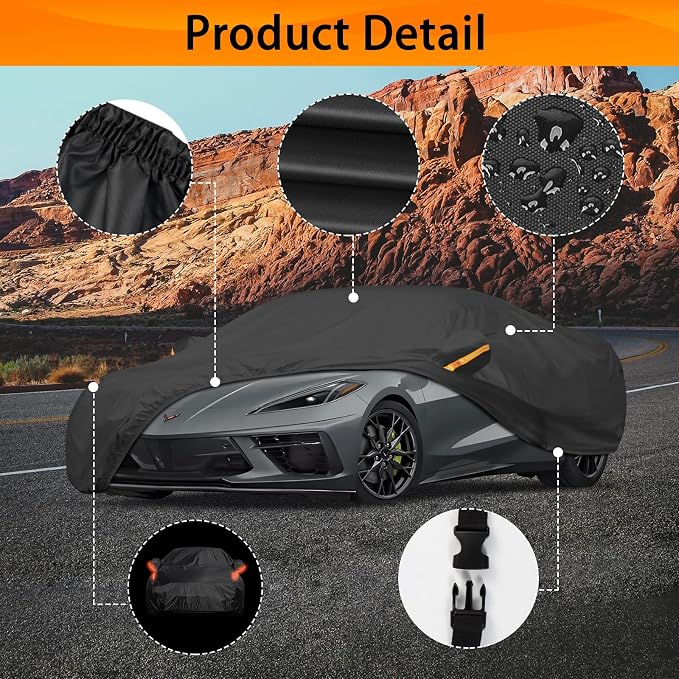 UV Protection Car Cover Windproof Dustproof Scratch Resistant Outdoor Universal Full Car Covers (5-Coupe Car Cover, C3-Fit Coupe/Cabrio-Length 175-182 inch)