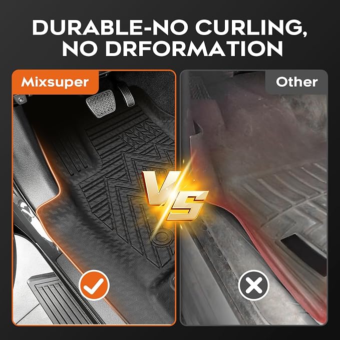 Mixsuper Floor mat for Toyota Tacoma 2024-2026 Double Cab Auto Trans(Not for Manual Transmission or Hybrid),All Weather TPE Floor Liners Protection for Tacoma TRD/SR/SR5/limited Car Accessories