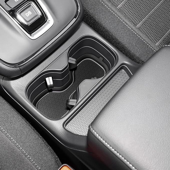 for Honda CRV Accessories 2023 2024 2025 2026 3D Cup Holder Center Console Liner Inserts Silicone Anti-dust Mat Pad Interior Decoration (2 Pcs, Gray Trim)