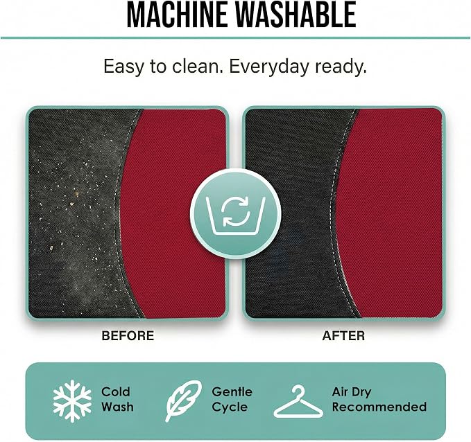 FH Group Car Seat Cover for Back Seat Burgundy Cloth - Universal Fit Rear Seat Covers for Cars with Solid Bench, Car Seat Protector for Dogs and Kids, Car Interior Accessories for SUV, Sedan and Van