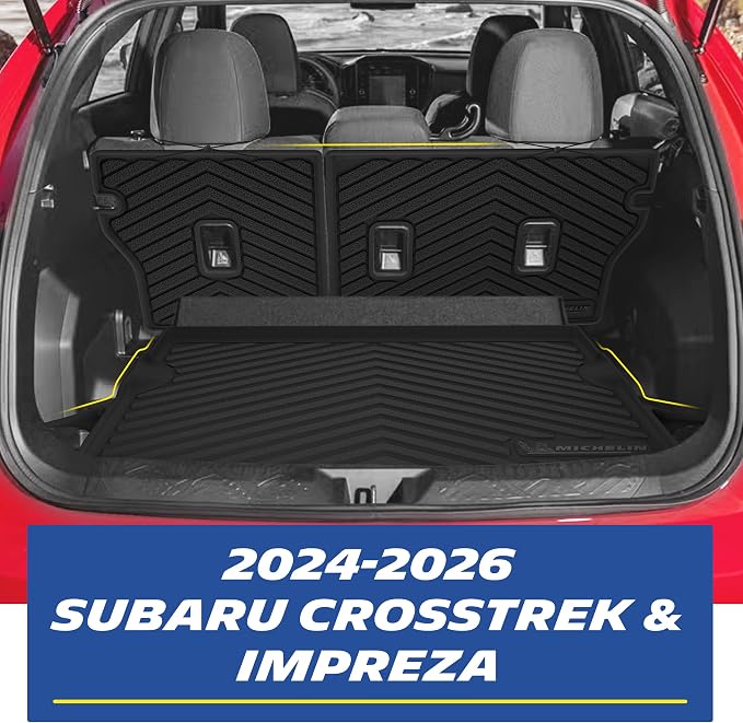 Michelin Vehicle Mats, All-Weather TPE Custom Fit Liner for 2024-2026 Subaru Crosstrek/Subaru Impreza (3 Piece B), Not Fit Crosstrek Hybrid, Premier