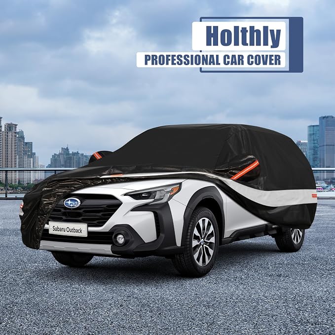 10 Layers SUV Car Cover Custom Fit for Subaru Outback (1994-2026),Waterproof All Weather for Automobiles, Outdoor Full Cover Sun UV Rain Protection with Cotton.Black