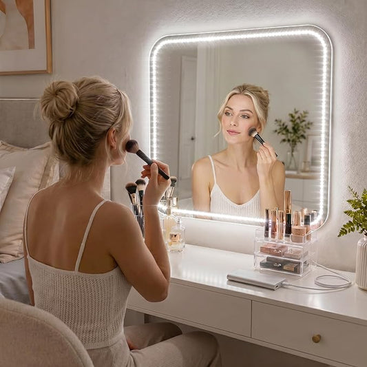 PANGTON VILLA Vanity Lights for Mirror, 13FT Dimmable 6000K LED Light Strip | Stick on Makeup LED Lighting, LED Vanity Lights Strips for Mirror for Bedroom Bathroom Vanity Table (Mirror Not Included)
