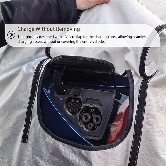 Tesla Model Y Car Cover (2020-2026) Waterproof All Weather, Heavy Duty Car Covers with Driver Door Zipper, Outdoor Rain Snow UV Protection