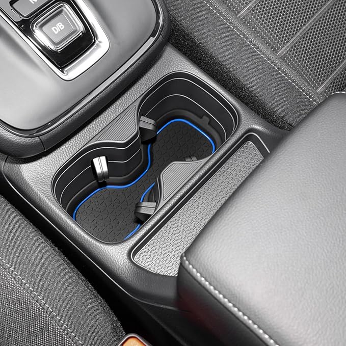 for Honda CRV Accessories 2023 2024 2025 2026 3D Cup Holder Center Console Liner Inserts Silicone Anti-dust Mat Pad Interior Decoration (2 Pcs, Blue Trim)