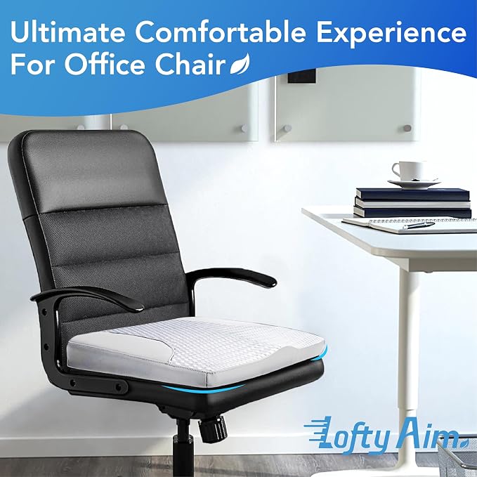 Lofty Aim Car Seat Cushion, Car Seat Pillow, Automotive Cushion | Memory Foam Car Seat Cushion for Long Driving, Butt Pillow for Pain Relief, Driver Seat Cushion for Car, Truck, Office, Gray
