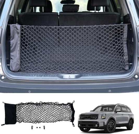 Cargo Net Compatible with 2020-2025 Kia Telluride Truck Bed Cargo Net 2.89'×1.05' Double Layer Envelope Style Dense Mesh Trunk Organizer for 2024 Telluride Exterior Accessories