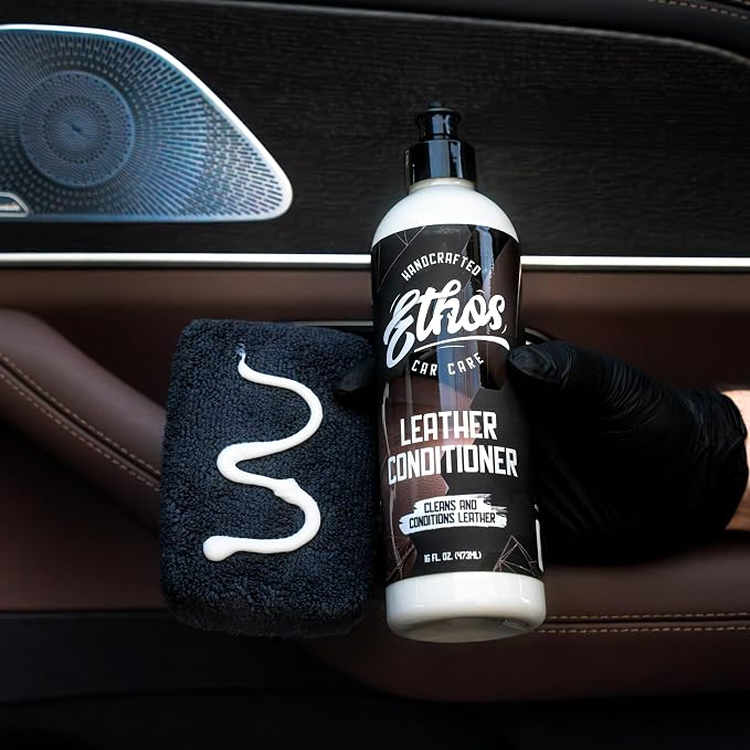 Ethos Leather Conditioner Complete Kit – Leather Seat Cleaner & Conditioner with UV Protection for Car Interior, Couch, Jacket, Boots – Cleans and Conditions Vinyl & Plastic Surfaces